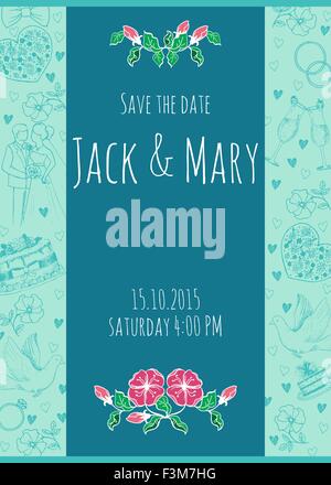 Aquarelle de mariage invitation de vecteur. Illustration de Vecteur