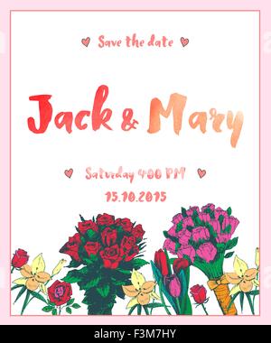 Aquarelle de mariage invitation de vecteur. Illustration de Vecteur