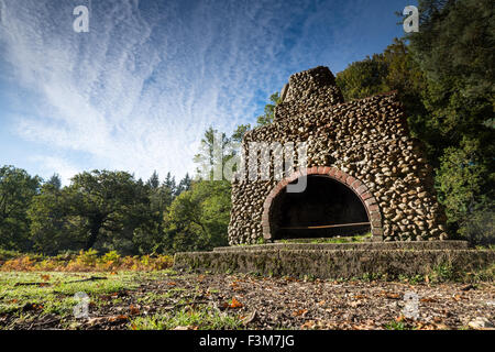 Cheminée dans le Portugais nouveau forêt près de Lyndhurst. La cheminée reste d'un camp portugais dans la Première Guerre mondiale. Banque D'Images