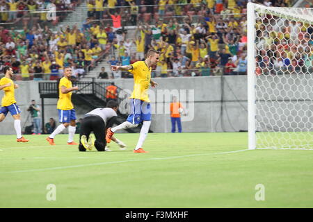 Manaus, Brésil. 09Th Oct, 2015. Lancement du match amical entre la sélection olympique du Brésil et de la sélection de la République dominicaine, s'est tenue à l'Amazon Arena. Credit : Danilo Mello/Alamy Live News Banque D'Images