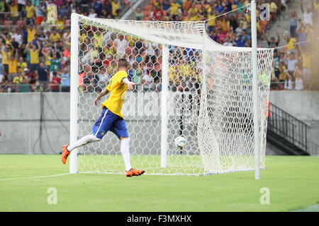 Manaus, Brésil. 09Th Oct, 2015. Lancement du match amical entre la sélection olympique du Brésil et de la sélection de la République dominicaine, s'est tenue à l'Amazon Arena. Credit : Danilo Mello/Alamy Live News Banque D'Images