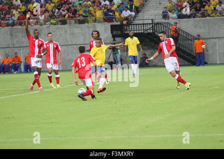 Manaus, Brésil. 09Th Oct, 2015. Lancement du match amical entre la sélection olympique du Brésil et de la sélection de la République dominicaine, s'est tenue à l'Amazon Arena. Credit : Danilo Mello/Alamy Live News Banque D'Images