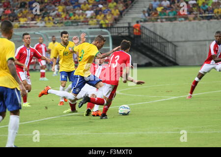 Manaus, Brésil. 09Th Oct, 2015. Lancement du match amical entre la sélection olympique du Brésil et de la sélection de la République dominicaine, s'est tenue à l'Amazon Arena. Credit : Danilo Mello/Alamy Live News Banque D'Images