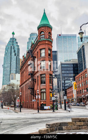L'immeuble Gooderham, au centre-ville de Toronto, aka Flatiron Building. Banque D'Images