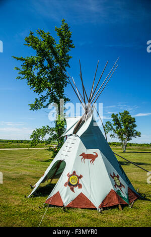 L'un des rares des tipis à Ten-Mile Point sur l'île Manitoulin. Banque D'Images