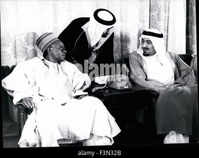 King Khalid Ibn Abdul Aziz d'Arabie saoudite assis avec Shehu Shagari, Président du Nigéria sur la gauche. 09Th Jan, 1979. © Keystone Photos USA/ZUMAPRESS.com/Alamy Live News