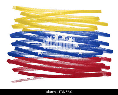 Flag illustration réalisée avec stylo - Venezuela Banque D'Images