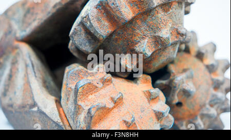 Gros plan de la tête de forage d'huile rouillée Banque D'Images