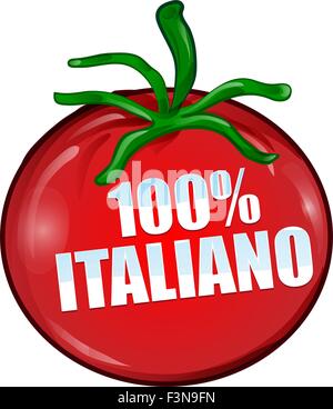 100  % tomate italienne isolé sur fond blanc Illustration de Vecteur