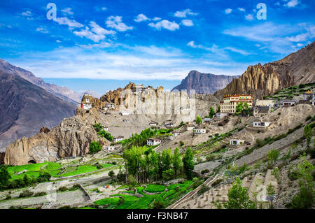 Dhankar gompa. La vallée de Spiti, Himachal Pradesh, Inde Banque D'Images