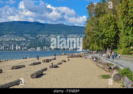 Troisième plage dans le parc Stanley, Vancouver, Canada Banque D'Images