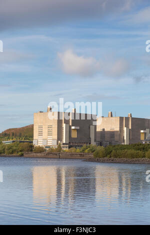 La centrale nucléaire de Trawsfynydd déclassés, Parc National de Snowdonia, Gwynedd, Pays de Galles. Banque D'Images