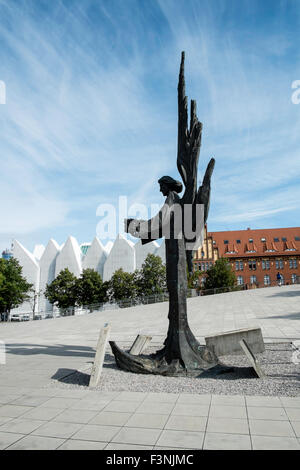 Monument de Solidarnosc Pologne Szczecin philharmonie Banque D'Images