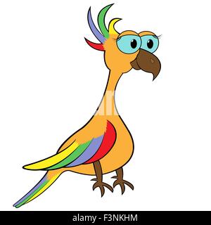 Parrot colorées isolé sur fond blanc. Dessin à la main cartoon vector illustration Illustration de Vecteur