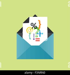 Ouvrez l'icône enveloppe avec une lettre, eps10 Illustration de Vecteur