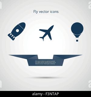 Télévision vector icons d'aéronefs, de missiles et de ballons Illustration de Vecteur