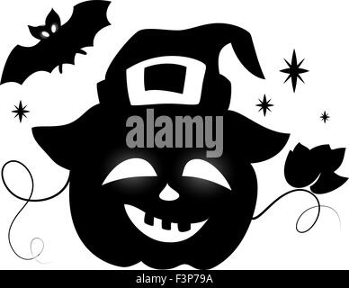 Illustration Halloween sur un fond blanc. Banque D'Images