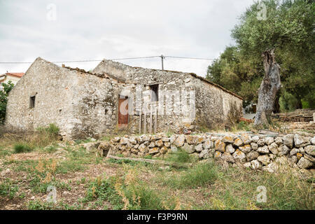 Maison en pierre authentique dans l'île de Zakynthos, Grèce. Banque D'Images