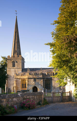 L'église de Saint-Michel et tous les Anges, Stanton, village des Cotswolds, Gloucestershire, Angleterre Banque D'Images