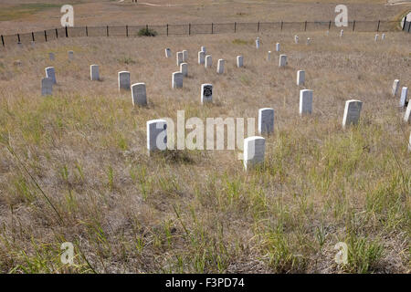 Last Stand Hill, où le Général George Armstrong Custer et beaucoup dans son commandement ont été tués, Little Bighorn Battlefield Banque D'Images