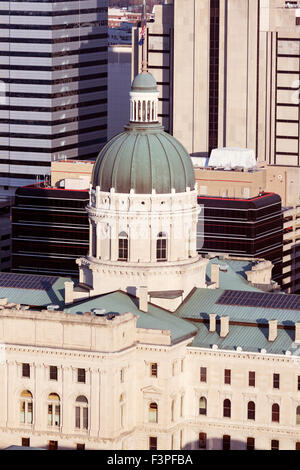 Vue aérienne de State Capitol Building, à Indianapolis. Indianapolis, Indiana, USA. Banque D'Images