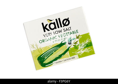 Un paquet d'kallø très faible de bouillon de légumes bio sel cubes. Banque D'Images