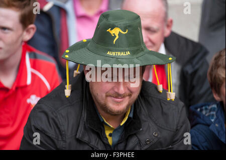 À l'appui de l'Australie l'Australie v Pays de Galles match, le Stade de Twickenham, London, UK. 10 octobre, 2015. Banque D'Images