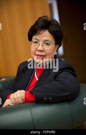 Berlin, Allemagne. Oct 11, 2015. Margaret Chan, Directeur général de l'Organisation mondiale de la Santé (OMS), lors du 7e Sommet mondial de la Santé à Berlin, Allemagne, 11 octobre 2015. PHOTO : JOERG CARSTENSEN/DPA/Alamy Live News Banque D'Images