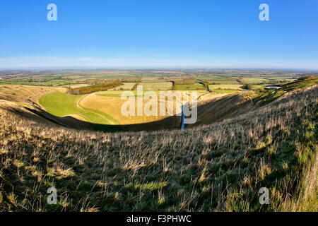 Uffington White Horse ; Âge de Bronze Downland craie ; Oxfordhire ; UK Banque D'Images