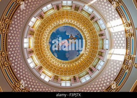 Des Moines, Iowa - à l'intérieur du dôme de State Capitol Building Banque D'Images