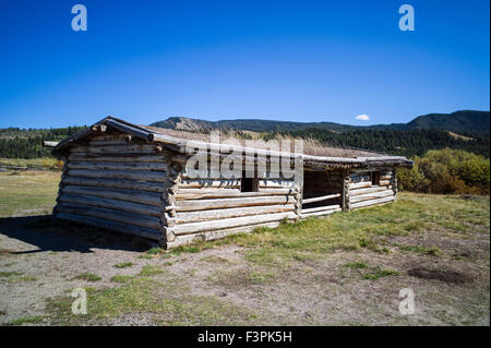 J. Pierce historique Cunningham cabin ; Flying Bar U Ranch ; Parc National de Grand Teton, Wyoming, USA Banque D'Images