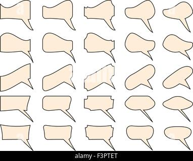 Pensée, de bulles de texte Définir Vector Art Illustration de Vecteur