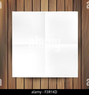 Maquette en papier plié blanc isolé sur fond de carte Illustration de Vecteur