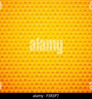 La texture en métal ou en plastique jaune avec des trous Illustration de Vecteur