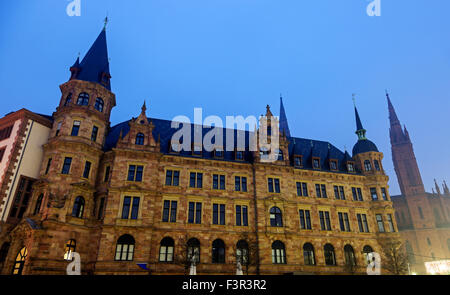 Rathaus et Marktkirche à Wiesbaden Banque D'Images