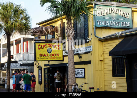 Floride, Key West, Keys, Greene Street, Capt Captain Tony's Saloon, original sloppy Joe's, bar-salon pub, devant, entrée, FL150509068 Banque D'Images