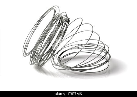 Bobine de fil lâche sur fond blanc Banque D'Images