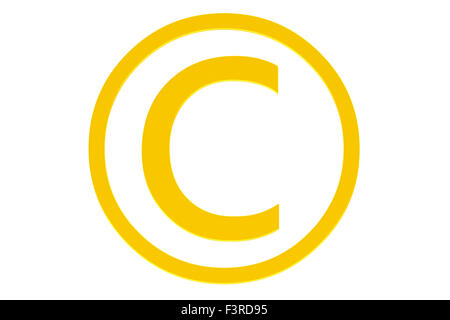 Symbole de Copyright isolé sur fond blanc Banque D'Images