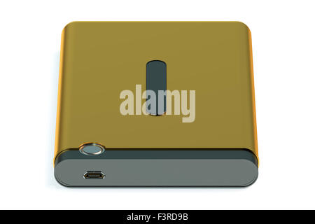 Disque dur externe isolé sur fond blanc Banque D'Images
