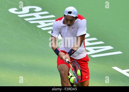 Shanghai, Chine. 12 octobre, 2015. ZE Zhang (CHN) pendant son match contre (SVK) MARTIN KLIZAN au cours de la Rolex Masters 2015 de Shanghai. Credit : Marcio Machado/ZUMA/Alamy Fil Live News Banque D'Images