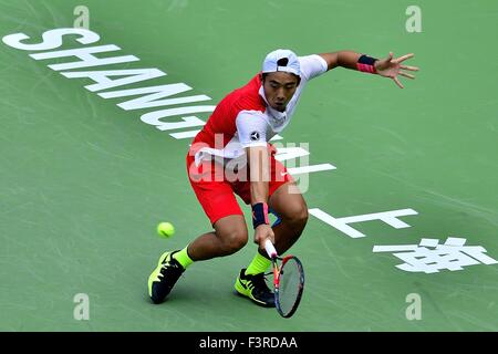 Shanghai, Chine. 12 octobre, 2015. ZE Zhang (CHN) pendant son match contre (SVK) MARTIN KLIZAN au cours de la Rolex Masters 2015 de Shanghai. Credit : Marcio Machado/ZUMA/Alamy Fil Live News Banque D'Images