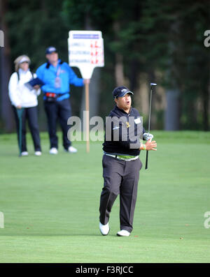 Le Woburn, au Royaume-Uni. Oct 11, 2015. Kiradech Aphinbarnrat de Thaïlande au cours de la ronde finale de la British Masters à Woburn Woburn, Club de Golf en Angleterre. Crédit : David Partridge / Alamy Live News Banque D'Images