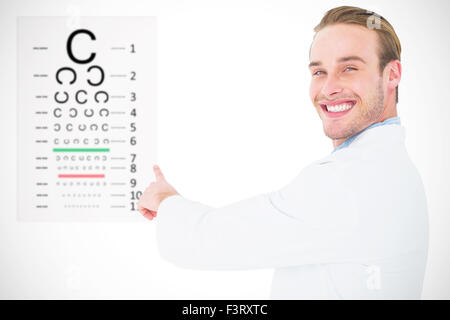 Composite image of test oculaire de pointage de l'opticien Banque D'Images