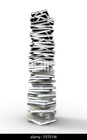 Pile de livres isolé sur blanc. Banque D'Images