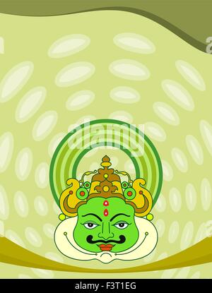 Masque de visage de Kathakali, Peinture Art vectoriel Illustration de Vecteur