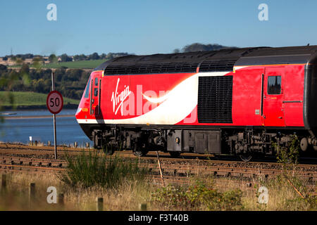 LNER,Côte Est matin à Kings Cross Londres, d'Aberdeen, laissant Montrose Angus Scotland UK Banque D'Images