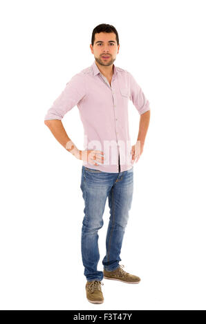 Jeune homme mixed race jeans Banque D'Images