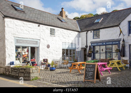 La cour les craft centre et cafe, Harlech, Gwynedd, Pays de Galles, Royaume-Uni Banque D'Images