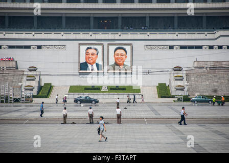 La Place Kim Il Sung, Pyongyang, RPDC, la Corée du Nord Banque D'Images