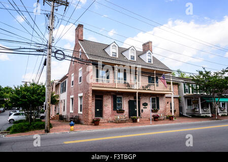 La vieille brique Inn (Wrightson Jones House), 401, rue Talbot du Sud, St. Michaels, Maryland Banque D'Images